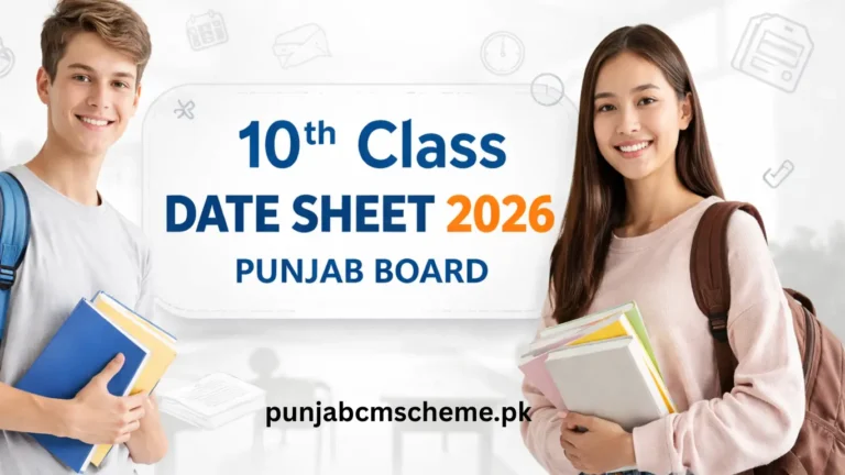 10th Class Date Sheet 2026  Punjab Boards