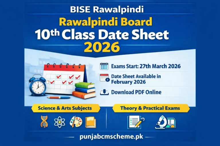 Rawalpindi Board 10th Class Date Sheet 2026
