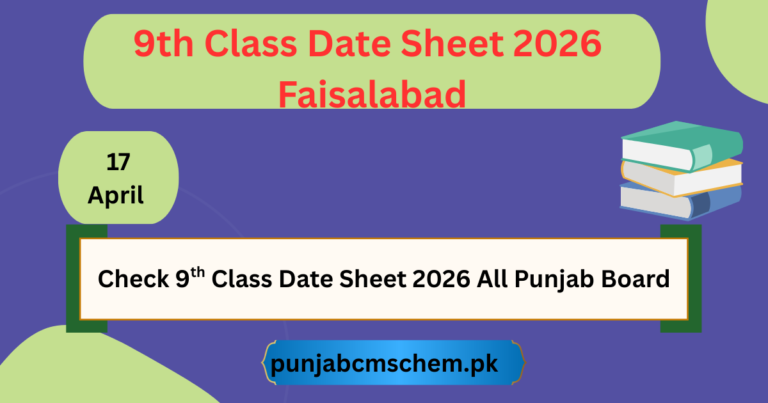 9th Class Date Sheet 2026 Faisalabad Board