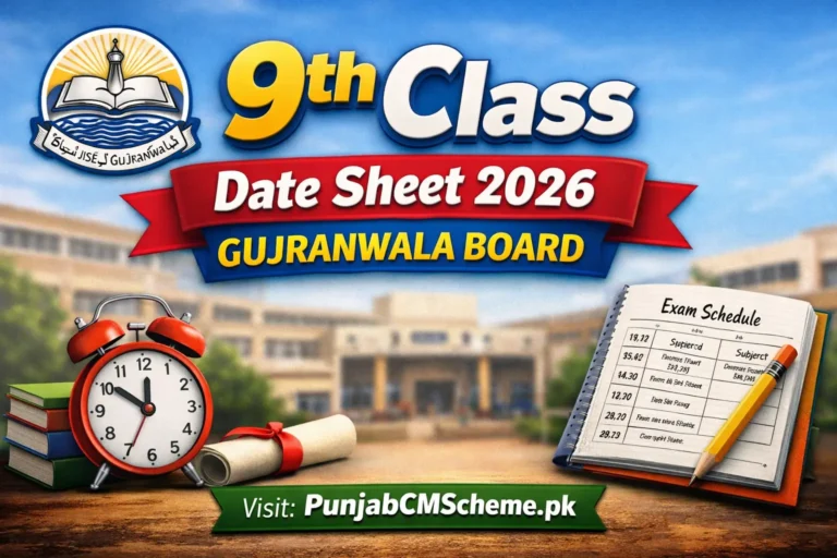 9th Class Date Sheet 2026 Gujranwala Board