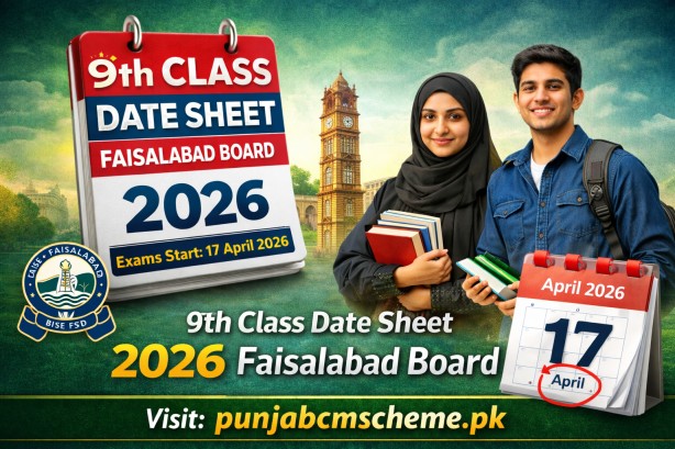 9th Class Date Sheet 2026 Faisalabad Board