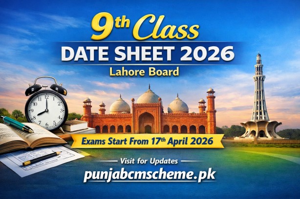 9th Class Date Sheet 2026 Lahore Board