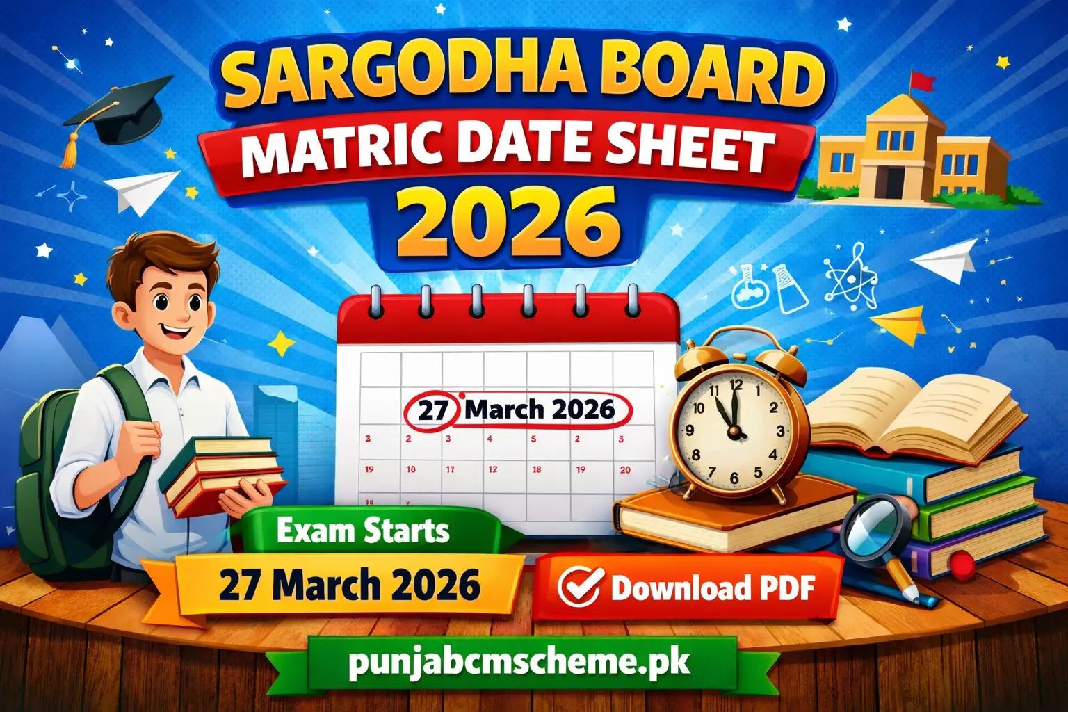 Sargodha Board 10th Class Date Sheet 2026